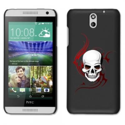 Coque noire pour HTC Desire 610 motif Skull Tribal tête de mort