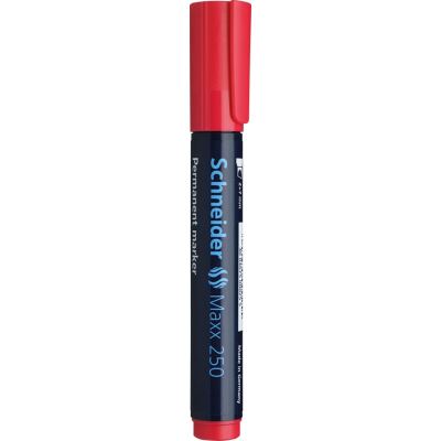 SCHNEIDER - Marqueur permanent 250, pointe biseautée, rouge Largeur de tracé: env. 2,0 - 7,0 mm, rechargeable -125002