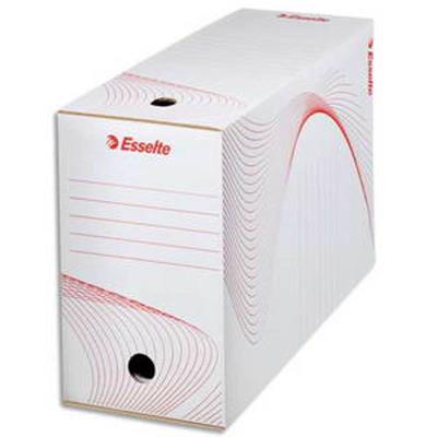 Lot de 25 Boîte à archives , dos de 15 cm, en carton ondulé kraft blanc, conditionnement en caisse carton