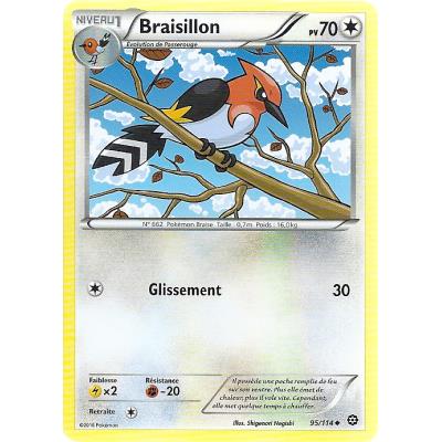 Carte Pokemon - XY11- Offensive vapeur - Braisillon - PV 70 - 95/114 - Peu Commune - VF État correct - Asmodee reconditionné disponible sur Fnac