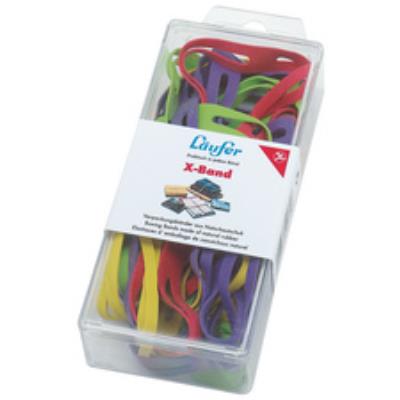 Boîte de 100g de bracelets caoutchouc en croix Läufer 150x11mm coloris assortis