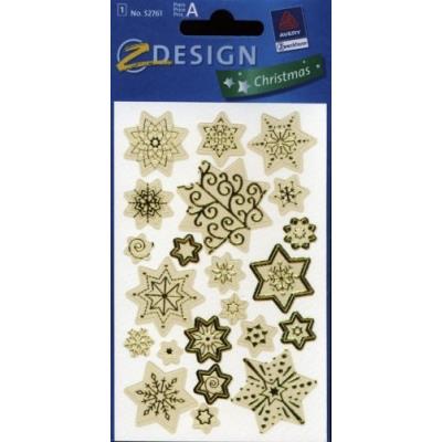 Naklejki swiateczne z design christmas platki zlote 52761 avery zweckform