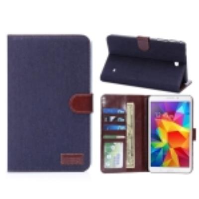 Galaxy Tab 4 7.0 T320 : Coque Housse Cuir (PU) Bleu « Texture Tissus »