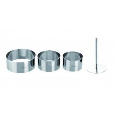 IBILI - Ustensiles et accessoires de cuisine - lot 3 cercles avec poussoir inox ( 716090-6 )