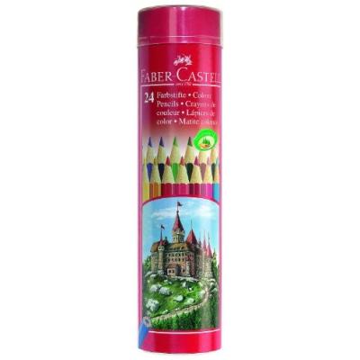 FABER-CASTELL LOT DE 24 CRAYONS DE COULEUR BOÎTE RONDE