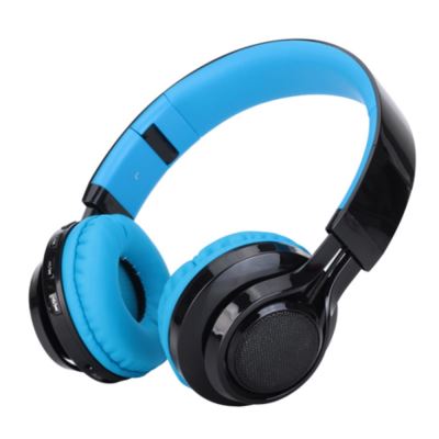 Casque Bluetooth ROMIX LED Stéréo Auxiliaire Microphone Micro SD - Bleu