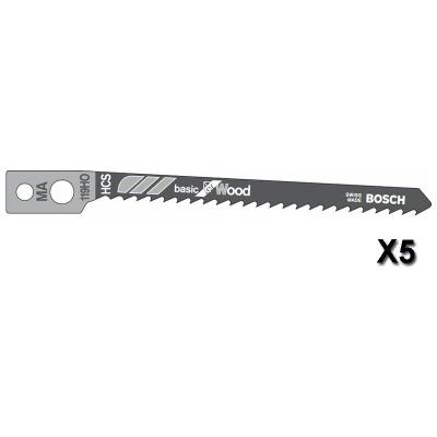 Lot De 5 Lames De Scie Sauteuse Basic For Wood Ma119Ho L 80 Mm Bosch 2608633501