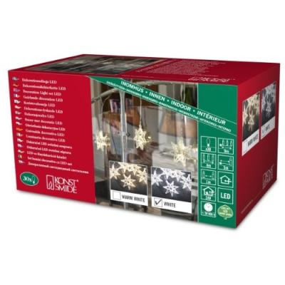 KONSTSMIDE 4433-203 RIDEAU 5 ÉTOILES + 30 LED BLANC + CÂBLE TRANSPARENT 24 V