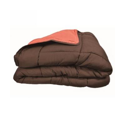 Couette Calgary microfibre 200x200 cm choco et corail