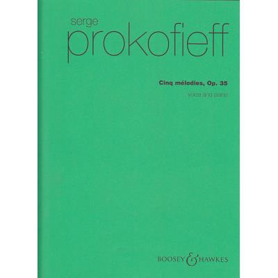 Partitions classique BOOSEY & HAWKES PROKOFIEFF S. - 5 MELODIES OP. 35 - CHANT-PIANO Soprano, piano