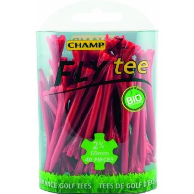 Champ zarma 92524 fly tee 69 mm tees de golf (lot de 40) rouge