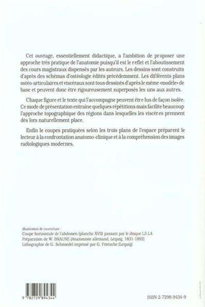 Anatomie topographique, parois du tronc, viscères de l'abdomen