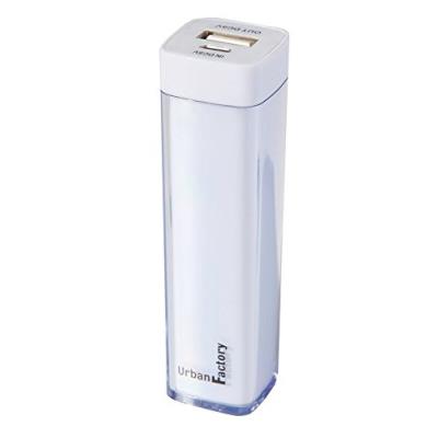 Urban Factory Power Bank Easy 2000mAh White - Mobiele oplader - 2000 mAh - 1 A (USB) - op kabel: Micro-USB - wit