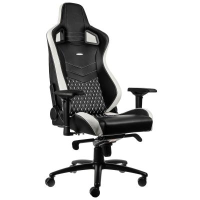 Chaise Gamer NobleChairs EPIC Cuir véritable - Noir/Blanc/Rouge/Cuir/4D