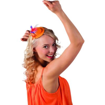 Mini chapeau orange plumettes tricolore adulte taille unique