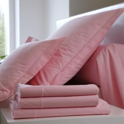 Drap housse Coton BLANC DES VOSGES 160 x 200 cm Rose