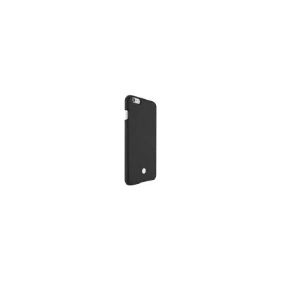 JustMobile Quattro Back - Achterzijde behuizing voor mobiele telefoon - robuust - echt leer, polycarbonaat - zwart - voor Apple iPhone 6s Plus