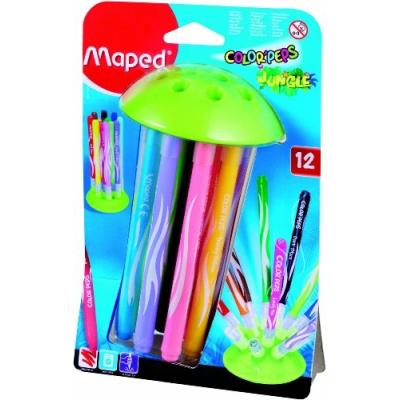 Ensemble de 12 feutres moyen colorpeps - jungle maped 845445