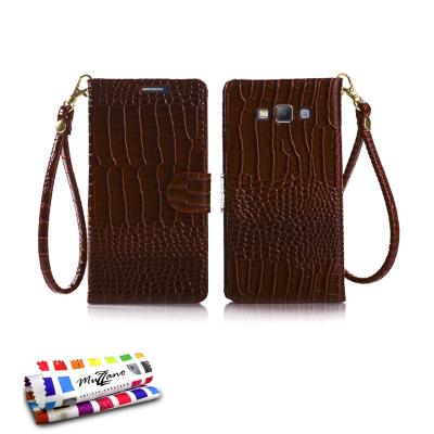 Etui Ã  Rabat Folio CroCoChic Premium Brun pour SAMSUNG GALAXY A7