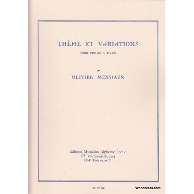 Partitions classique LEDUC MESSIAEN O. - THEME ET VARIATIONS - VIOLON ET PIANO Violon