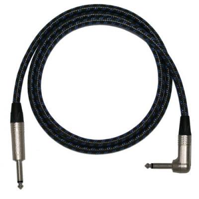 Designacable Van Damme XKE Câble de guitare avec connecteurs jack Neutrik NP2X/NP2RX 6 Black & Blue Braid