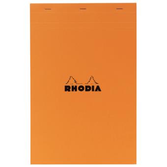 Bloc Rhodia Orange 80 feuilles Agrafés 11x17 Q.5x5