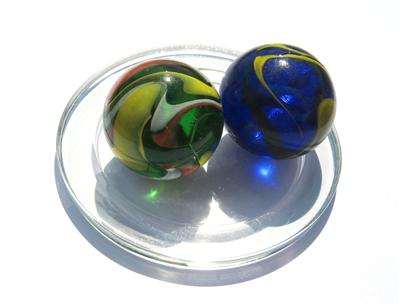 3 Billes en verre de type Boulard Croco - Jeu de Plein Air et de cours de récréation