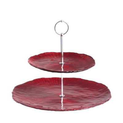 Table Passion - Serviteur 2 Etages Diametre 32 Et 21 Cm Infinity Rouge