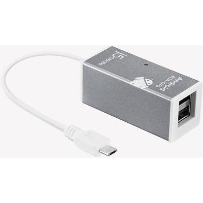 Hub usb 2.0 j5create juh660 avec fonction otg 2 ports argent blanc