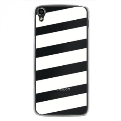 Coque rigide transparente pour Alcatel Idol-3 de 5,5 pouces impression bandes blanches