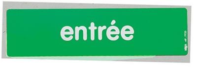 Plaque entrée fond vert 7723