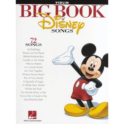 Partitions variété, pop, rock... HAL LEONARD THE BIG BOOK OF DISNEY SONGS INSTRUMENTAL FOLIO - VIOLIN Musique films - comédies musical