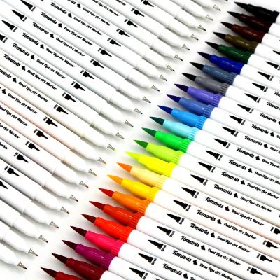 24 feutres de coloriage pour Journal 0,4 mm Double pointes feutre fine et  pinceau Couleur à l'eau Stylos de dessin pour étudiant - Crayon à papier -  Achat & prix