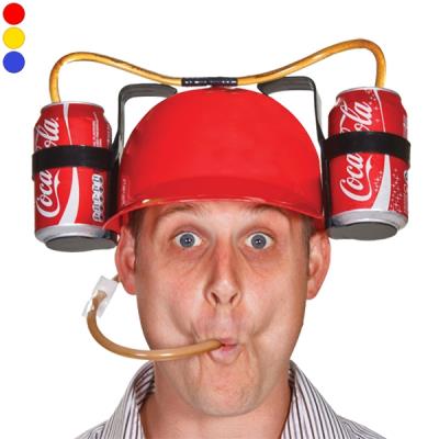 Casque à boire avec paille et double support à bouteilles boissons jaune