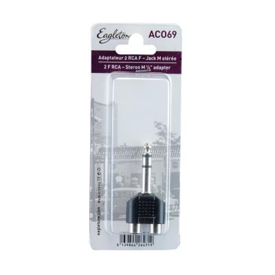 Adaptateurs en tout genre EAGLETONE ACO69 - 2 RCA FEMELLE / JACK MALE STEREO Connecteurs adaptateurs