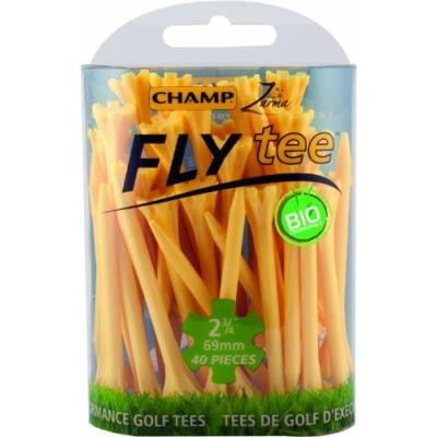 Champ zarma fly tee 70mm tees de golf (lot de 40 ) jaune