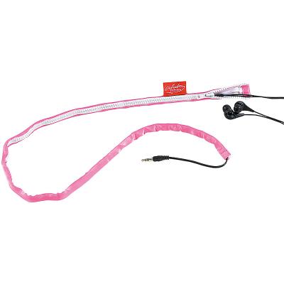 Gaine pour câble d'écouteurs audio - Rose fluo