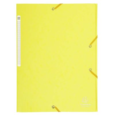 Exacompta 17113H Set de 25 Chemises 3 rabats avec élastiques couverture en carte lustrée 24x32 cm Citron