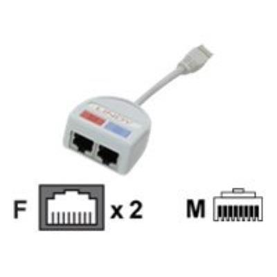 Lindy STP Port Doubler, 2 x 10Base-T to 1 Port - netwerksplitser