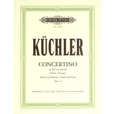 Partitions classique EDITION PETERS KUCHLER FERDINAND - CONCERTO IN D OP.15 - VIOLIN AND PIANO Violon