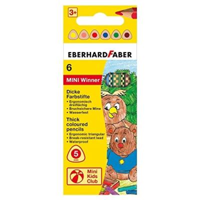 Eberhard Faber Dreikant-Buntstifte Mini Winner, Kurz, 6Er- 518806