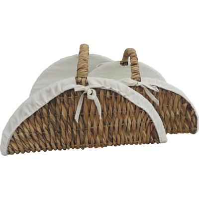 Lot de 2 Paniers à bûches en jacinthe d'eau naturelle, 55 x 28 x 35 - 65 x 38 x 40 cm -PEGANE-