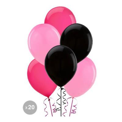 Ballons roses, noirs et fuchsia (x20)
