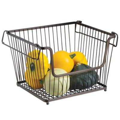 Interdesign york lyra, panier de rangement alimentaire pour armoires de cuisine, garde-manger - grand, bronze