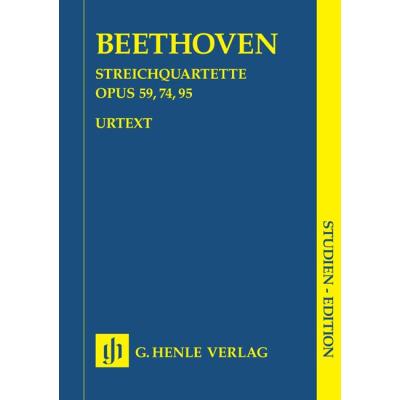 Partitions classique HENLE VERLAG BEETHOVEN L.V. - STRING QUARTETS OP. 59, 74, 95 Ensemble à cordes