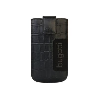 Bugatti SlimCase leather Croco Size SL - Beschermhoes voor mobiele telefoon - leer, suede - zwart
