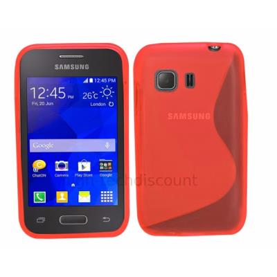 Housse etui coque silicone gel fine pour Samsung G130 Galaxy Young 2 + film ecran - ROUGE