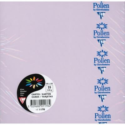 CLAIREFONTAINE  - Carte Pollen 16x16 Lilas - Paquet De 25