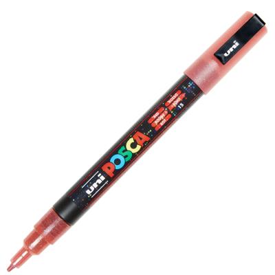 Marqueur Posca - Pointe conique fine - Rouge pailleté - Posca
