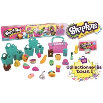 Shopkins - 1893 - figurine vie urbaine - série 3 - mega pack de 20 personnages + 1 panier + 6 sacs
